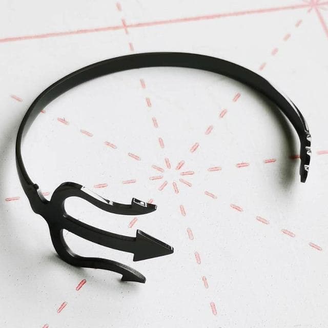 Bangles 1mm Black / China / 65mm 1 Pc Stainless Steel Fish Fork Bangles Open Size Trident Fork Bracelet Punk Style For All Cute Women Men Girls 4 Colors Jewelry|Bangles| Ancient Treasures Ancientreasures Viking Odin Thor Mjolnir Celtic Ancient Egypt Norse Norse Mythology