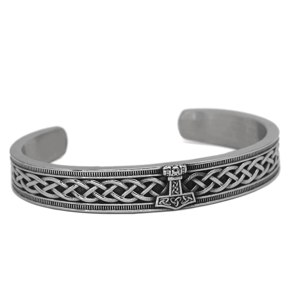 Bangles Vikings Thor's Hammer Stainless Steel Bangle Bracelet Ancient Treasures Ancientreasures Viking Odin Thor Mjolnir Celtic Ancient Egypt Norse Norse Mythology