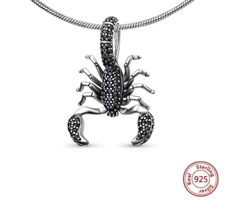 Beads Fine Animal Black Scorpion Pendant with Black Charm 925 Silver Sterling Beads Fit Original European Bracelet Jewelry Gift|beads fit|original pandoraoriginal pandora bracelet Ancient Treasures Ancientreasures Viking Odin Thor Mjolnir Celtic Ancient Egypt Norse Norse Mythology