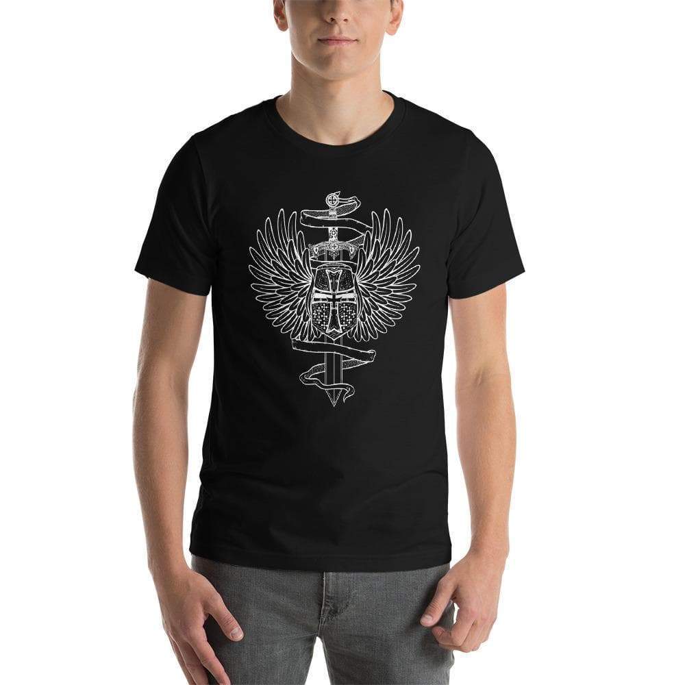 Winged Templar Helmet and Sword Unisex T-Shirt