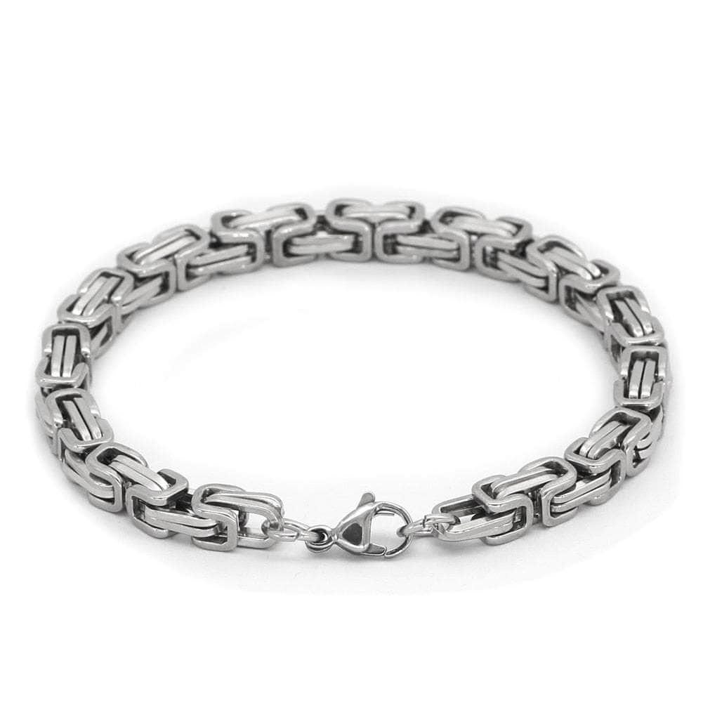 Bracelets 19CM | 7.4 Inches Vikings Stainless Steel Snake Chain Bracelet Ancient Treasures Ancientreasures Viking Odin Thor Mjolnir Celtic Ancient Egypt Norse Norse Mythology