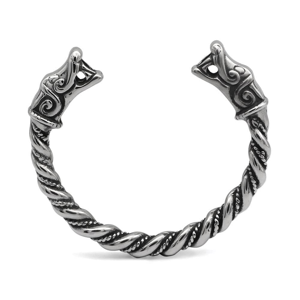 Bracelets Bracelet viking loup pour hommes, bracelet en acier inoxydable, bijoux nordiques, cadeau pour hommes Ancient Treasures Ancientreasures Viking Odin Thor Mjolnir Celtic Ancient Egypt Norse Norse Mythology