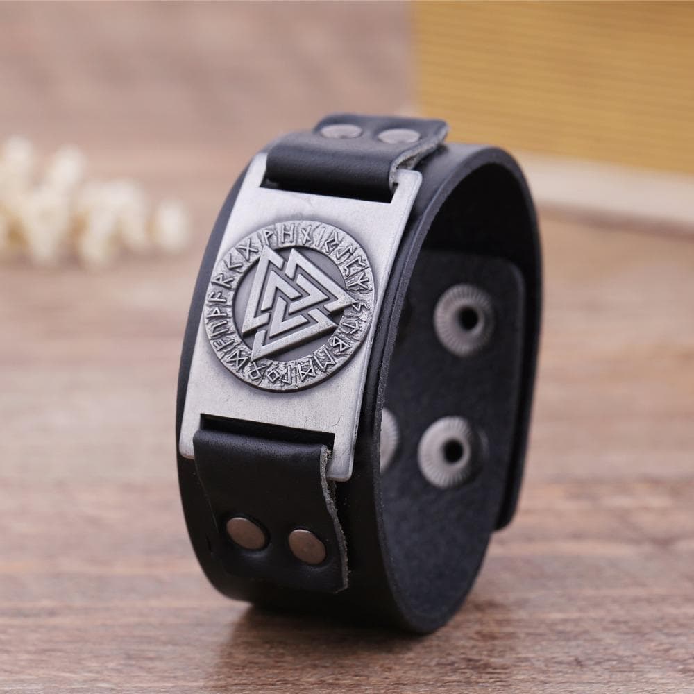 Bracelets Leather Viking Valknut Arm Cuff Ancient Treasures Ancientreasures Viking Odin Thor Mjolnir Celtic Ancient Egypt Norse Norse Mythology