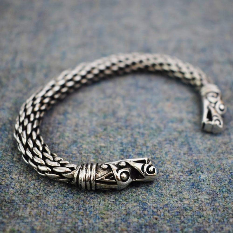 Viking Mystical Norse Dragon Head Chunky Bracelet - Ancient Treasures