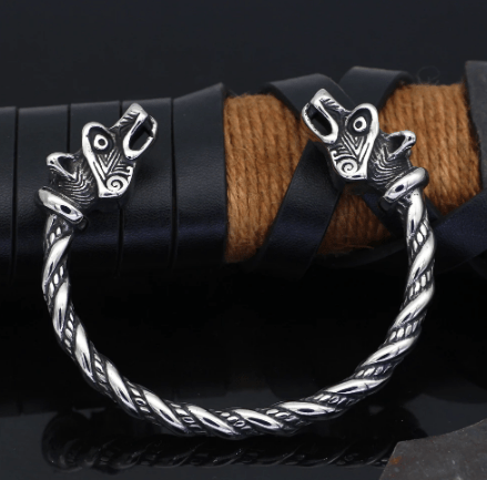 Bracelets Viking Fenrir Head Stainless Steel Bracelet Ancient Treasures Ancientreasures Viking Odin Thor Mjolnir Celtic Ancient Egypt Norse Norse Mythology