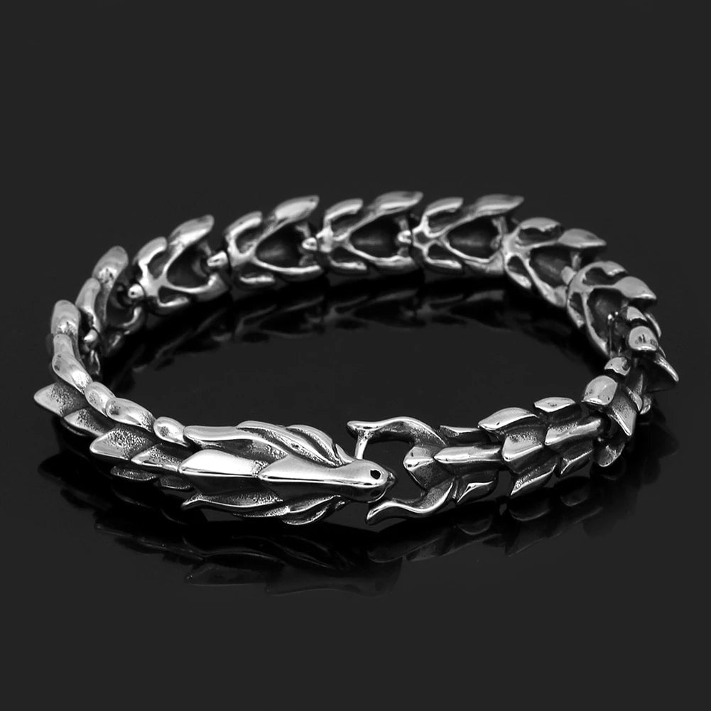 Bracelets Vikings Dragon Head Stainless Steel Bracelet Ancient Treasures Ancientreasures Viking Odin Thor Mjolnir Celtic Ancient Egypt Norse Norse Mythology