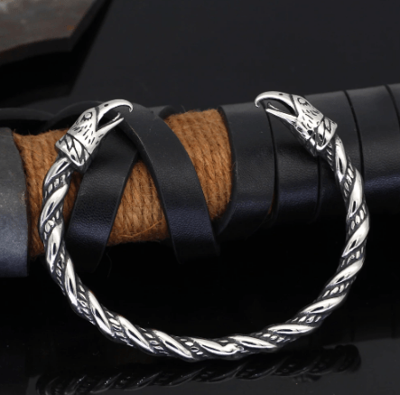 Bracelets Vikings Raven Head Stainless Steel Bracelet Ancient Treasures Ancientreasures Viking Odin Thor Mjolnir Celtic Ancient Egypt Norse Norse Mythology