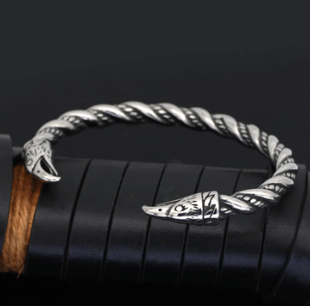 Bracelets Vikings Raven Head Stainless Steel Bracelet Ancient Treasures Ancientreasures Viking Odin Thor Mjolnir Celtic Ancient Egypt Norse Norse Mythology