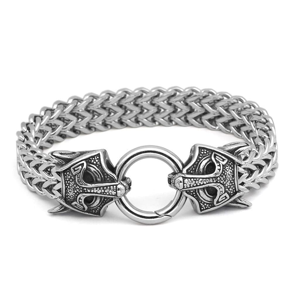 Bracelets Vikings Wolf Charm Stainless Steel Bracelet Ancient Treasures Ancientreasures Viking Odin Thor Mjolnir Celtic Ancient Egypt Norse Norse Mythology