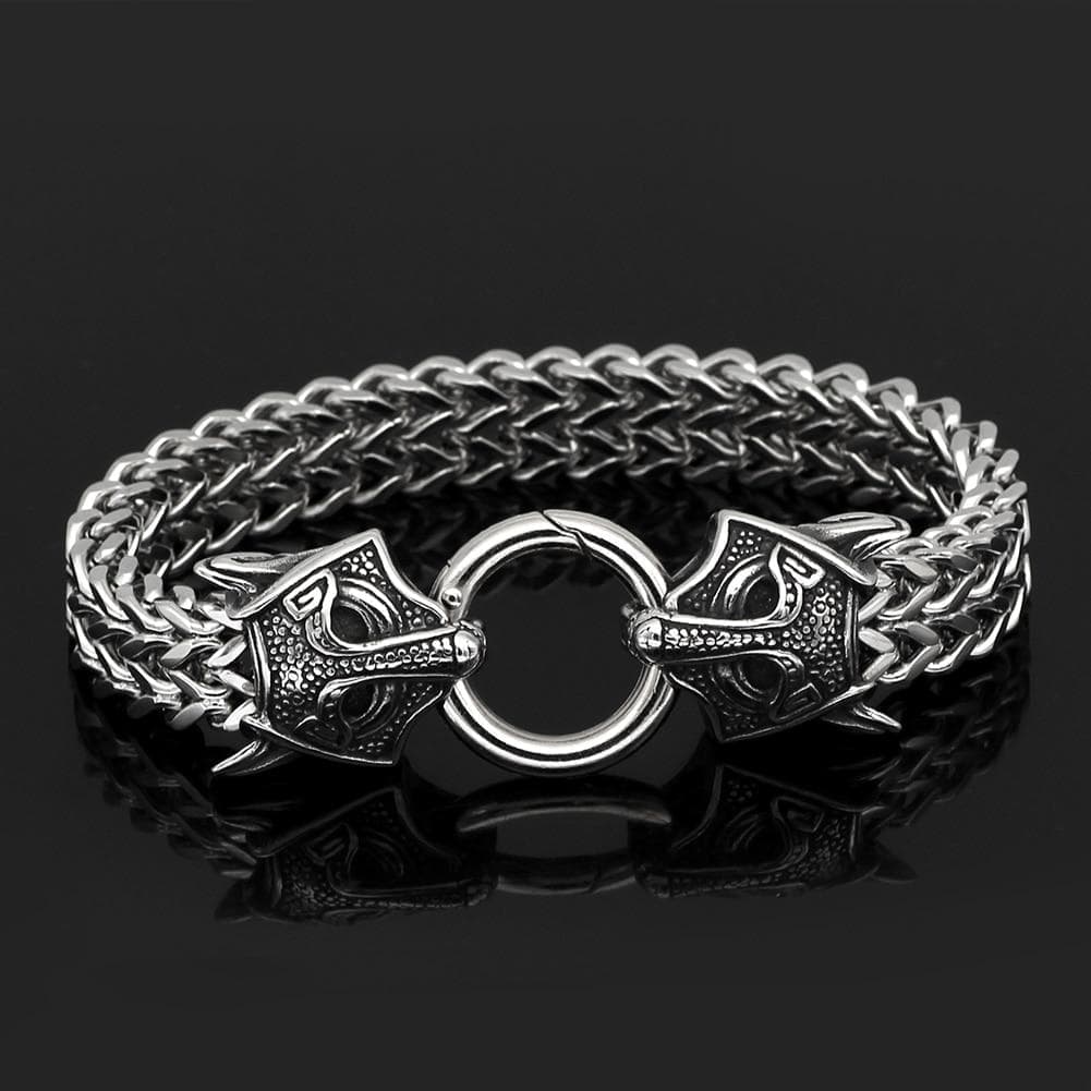 Bracelets Vikings Wolf Charm Stainless Steel Bracelet Ancient Treasures Ancientreasures Viking Odin Thor Mjolnir Celtic Ancient Egypt Norse Norse Mythology