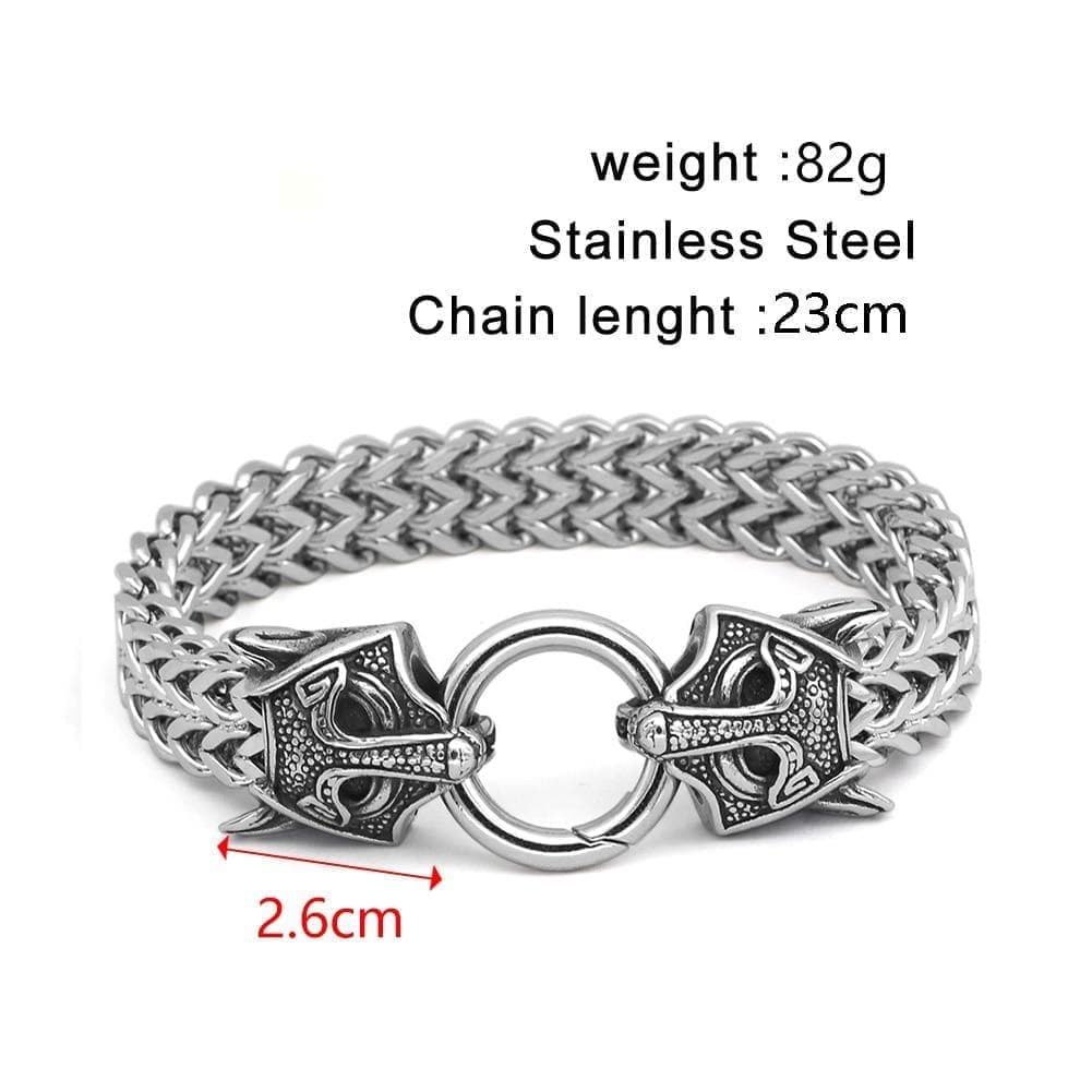 Bracelets Vikings Wolf Charm Stainless Steel Bracelet Ancient Treasures Ancientreasures Viking Odin Thor Mjolnir Celtic Ancient Egypt Norse Norse Mythology