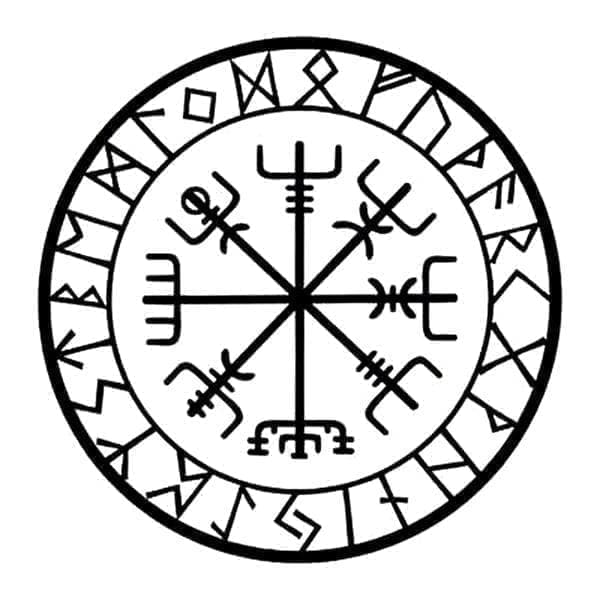 Viking Compass Sticker - Vinyl Decal Norse Mythology Viking Heathen Vegisir  Thor