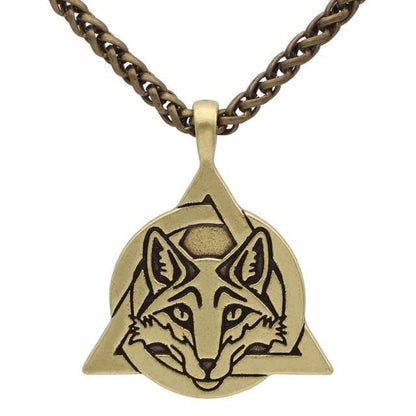 Celtic Gold Plated, Metal Chain Slavic Fox Trinity Necklace Ancient Treasures Ancientreasures Viking Odin Thor Mjolnir Celtic Ancient Egypt Norse Norse Mythology