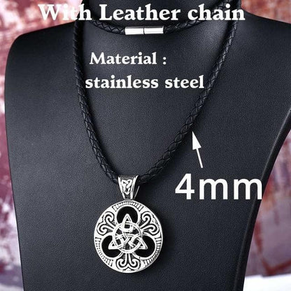 Celtic with leather chain / 55cm Stainless Steel Metal Chain with Triquetra Pendant Ancient Treasures Ancientreasures Viking Odin Thor Mjolnir Celtic Ancient Egypt Norse Norse Mythology