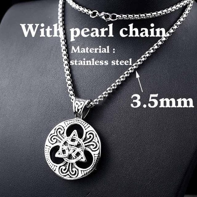 Celtic with pearl chain / 55cm Stainless Steel Metal Chain with Triquetra Pendant Ancient Treasures Ancientreasures Viking Odin Thor Mjolnir Celtic Ancient Egypt Norse Norse Mythology