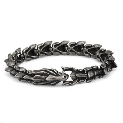 Chain & Link Bracelets silver / 19cm Viking Dragon Scandinavian Link Bracelet Punk Stainless steel Viking Jewelry For Men Gift Amulet Jewelry With Valknut Gift Bag|Chain & Link Bracelets| Ancient Treasures Ancientreasures Viking Odin Thor Mjolnir Celtic Ancient Egypt Norse Norse Mythology