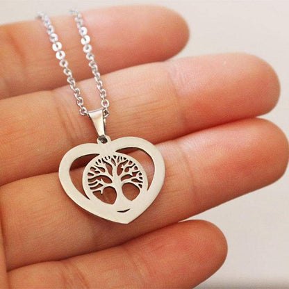 Chain Necklaces 1pc Tree of Life In Heart Stainless Steel Necklace Pendant Women Girls Couple Lovers Chokers Statement Necklaces Jewelry|Chain Necklaces| Ancient Treasures Ancientreasures Viking Odin Thor Mjolnir Celtic Ancient Egypt Norse Norse Mythology