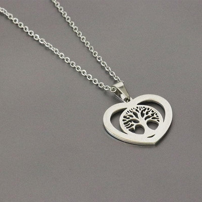 Chain Necklaces 1pc Tree of Life In Heart Stainless Steel Necklace Pendant Women Girls Couple Lovers Chokers Statement Necklaces Jewelry|Chain Necklaces| Ancient Treasures Ancientreasures Viking Odin Thor Mjolnir Celtic Ancient Egypt Norse Norse Mythology