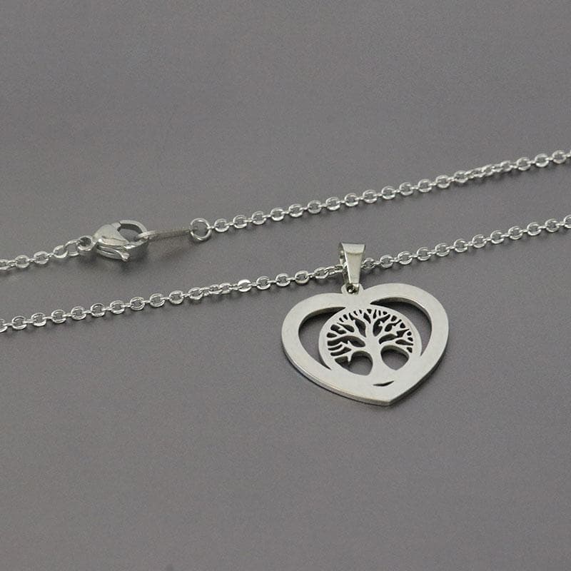 Chain Necklaces 1pc Tree of Life In Heart Stainless Steel Necklace Pendant Women Girls Couple Lovers Chokers Statement Necklaces Jewelry|Chain Necklaces| Ancient Treasures Ancientreasures Viking Odin Thor Mjolnir Celtic Ancient Egypt Norse Norse Mythology