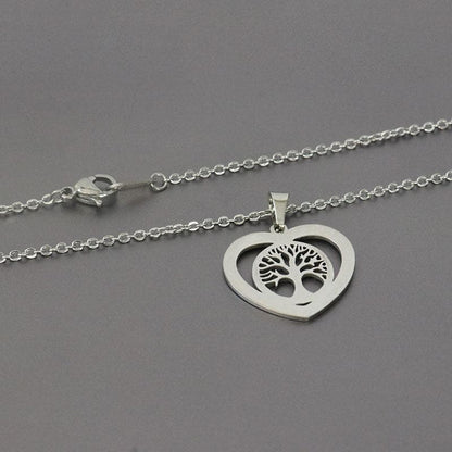 Chain Necklaces 1pc Tree of Life In Heart Stainless Steel Necklace Pendant Women Girls Couple Lovers Chokers Statement Necklaces Jewelry|Chain Necklaces| Ancient Treasures Ancientreasures Viking Odin Thor Mjolnir Celtic Ancient Egypt Norse Norse Mythology