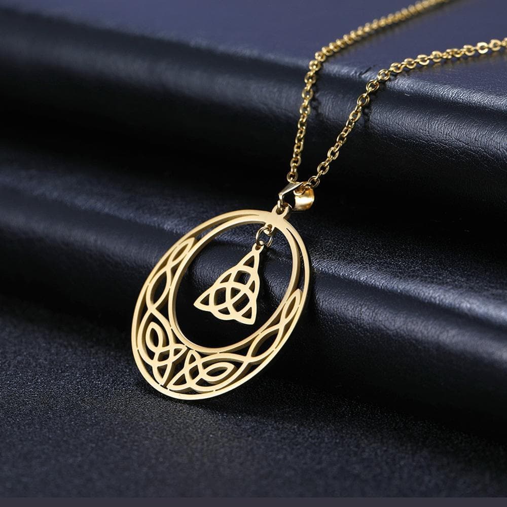 Chain Necklaces Celtic Triquetra Moon Knot Stainless Steel Necklace Ancient Treasures Ancientreasures Viking Odin Thor Mjolnir Celtic Ancient Egypt Norse Norse Mythology