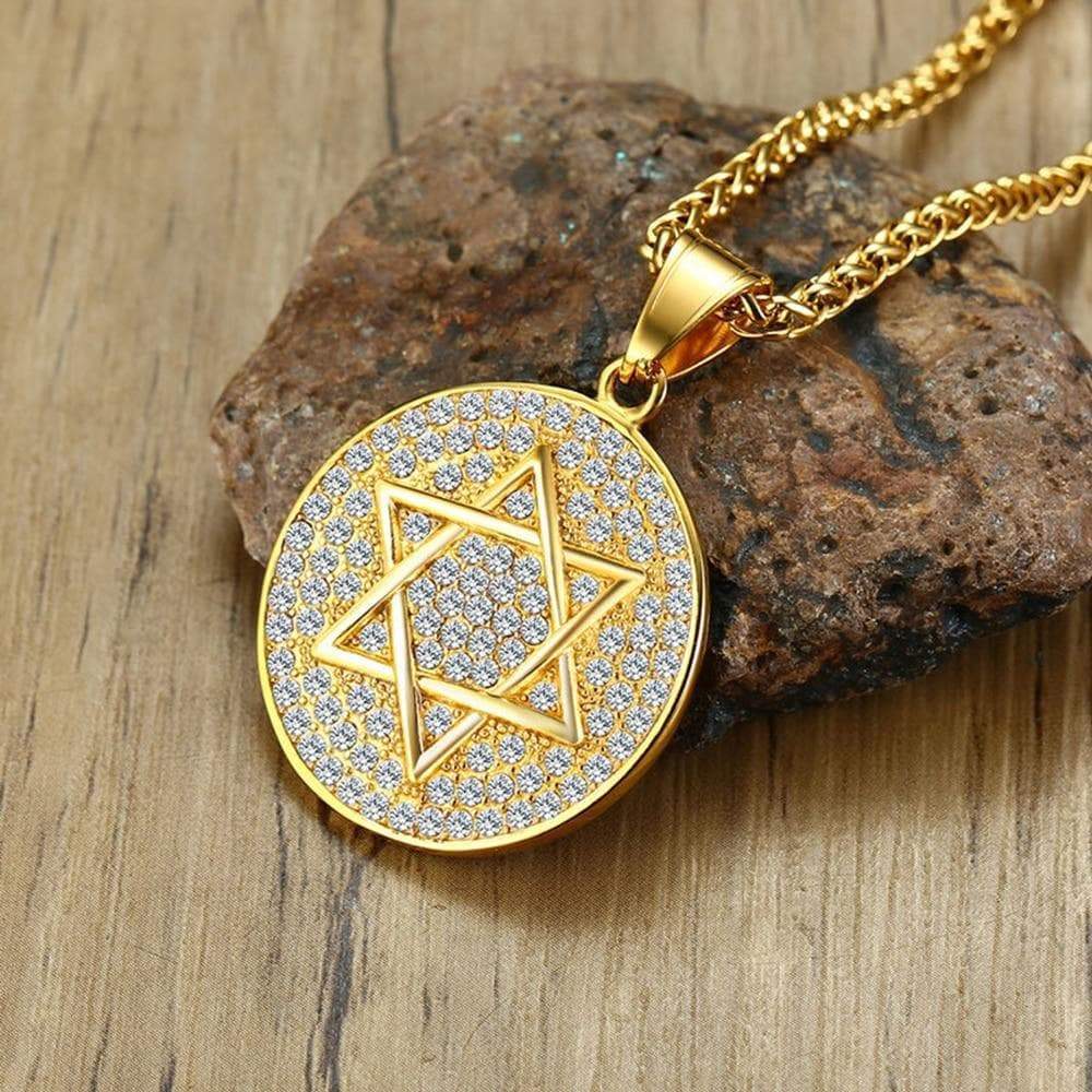 Chain Necklaces Freemason Star of David Stainless Steel Necklace Ancient Treasures Ancientreasures Viking Odin Thor Mjolnir Celtic Ancient Egypt Norse Norse Mythology