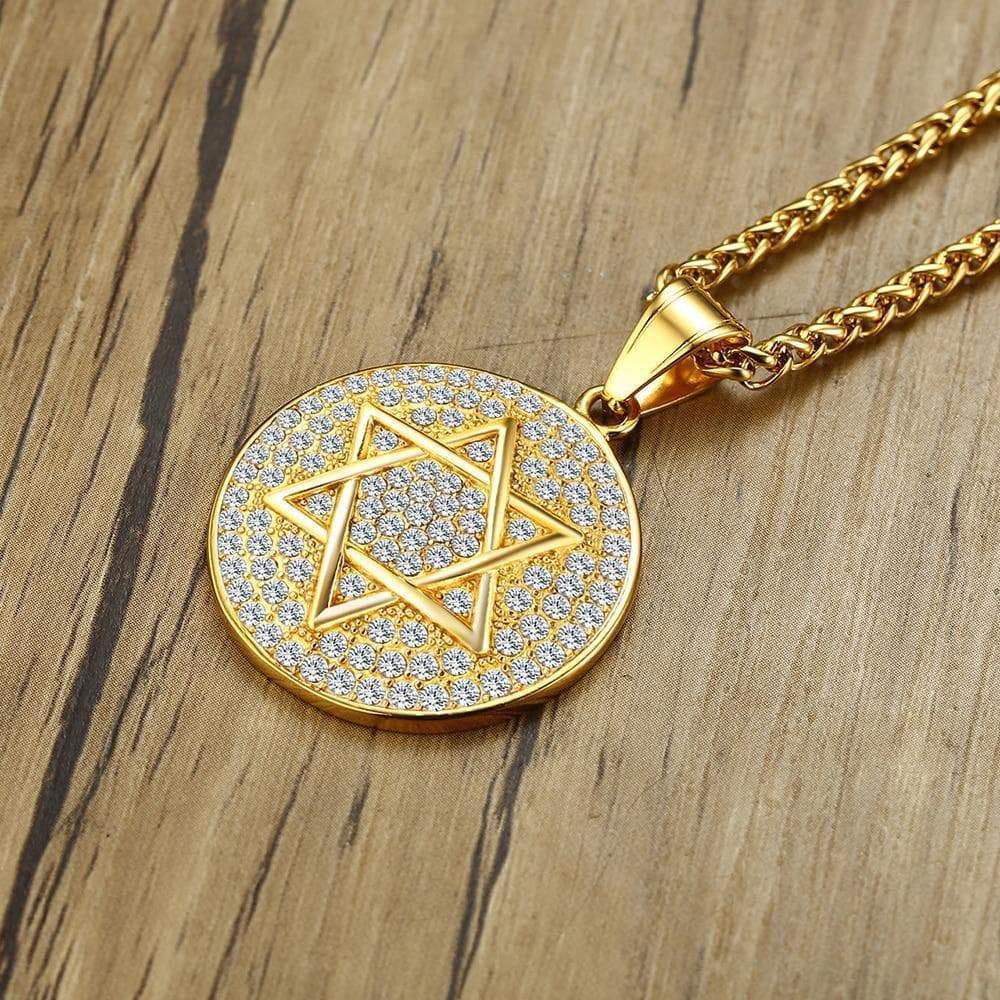 Chain Necklaces Freemason Star of David Stainless Steel Necklace Ancient Treasures Ancientreasures Viking Odin Thor Mjolnir Celtic Ancient Egypt Norse Norse Mythology