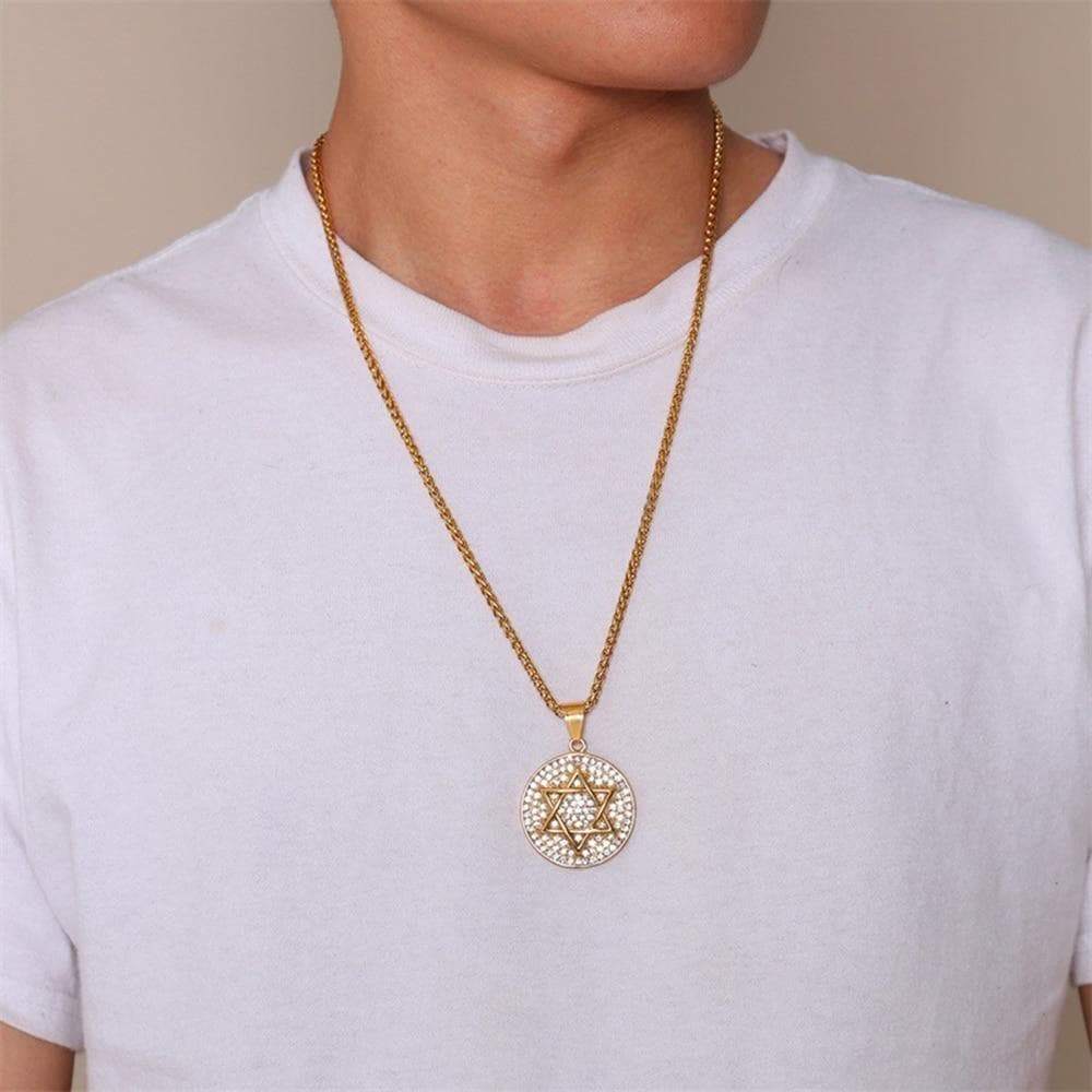 Chain Necklaces Freemason Star of David Stainless Steel Necklace Ancient Treasures Ancientreasures Viking Odin Thor Mjolnir Celtic Ancient Egypt Norse Norse Mythology