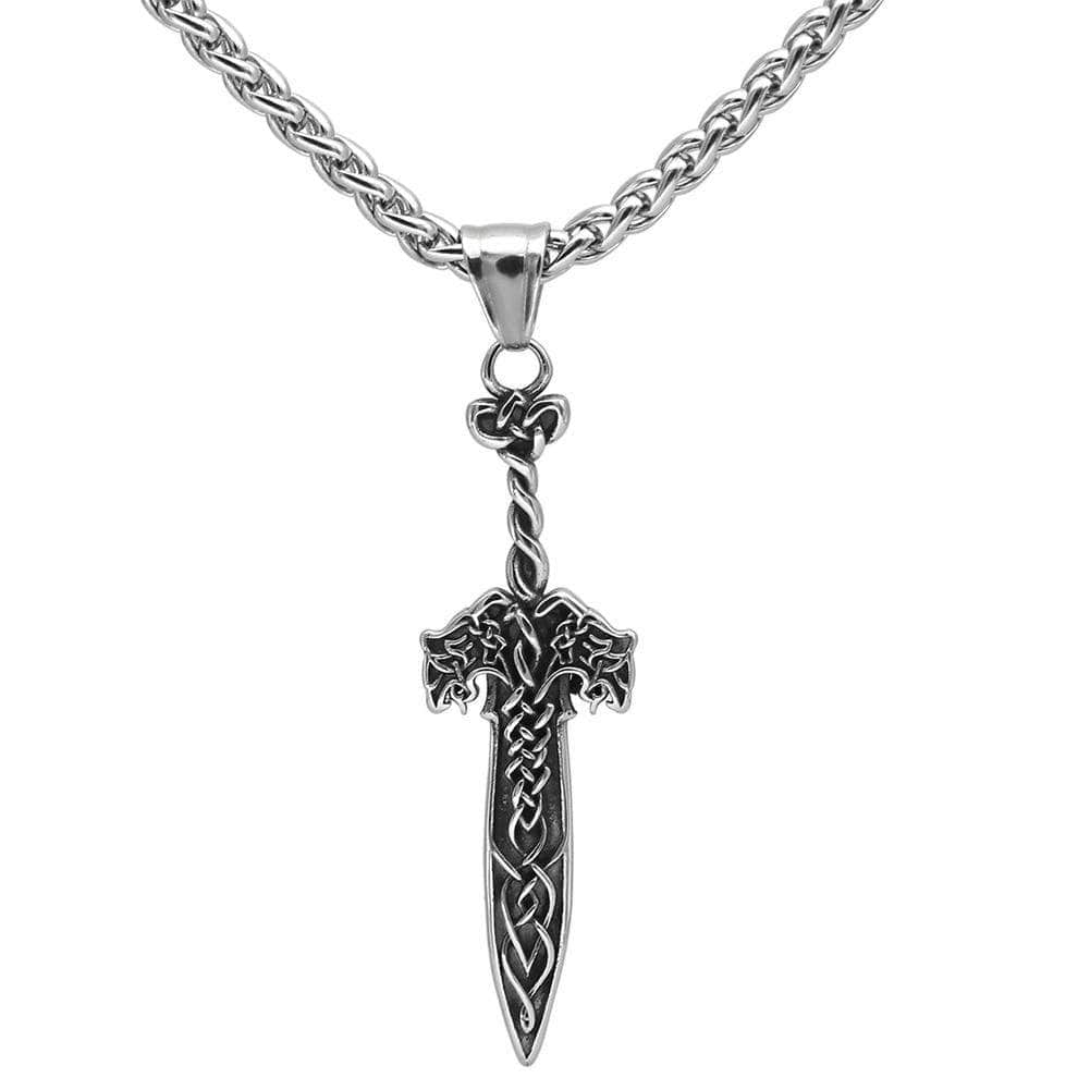 Chain Necklaces Viking Gift for men Viking Sword Wolf stainless steel Nordic viking Pendant jewelry|Chain Necklaces| Ancient Treasures Ancientreasures Viking Odin Thor Mjolnir Celtic Ancient Egypt Norse Norse Mythology