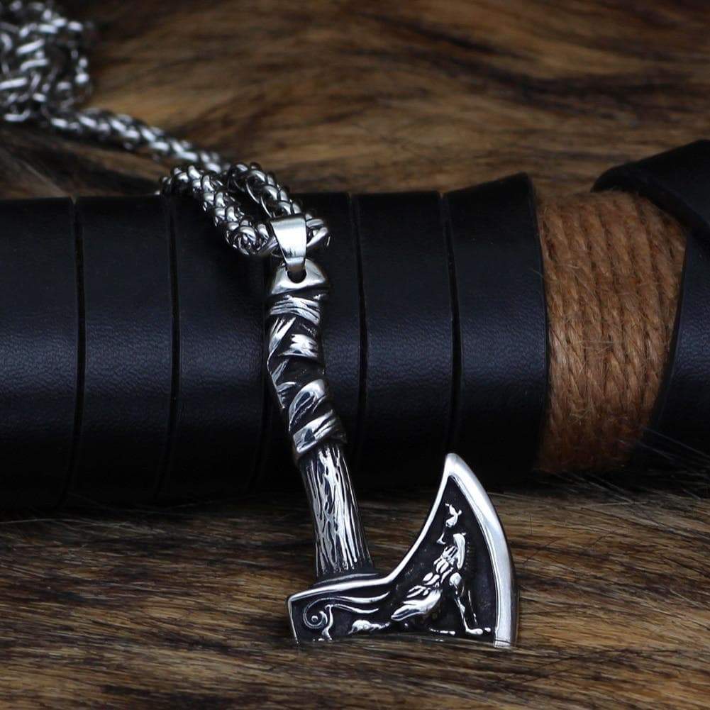 Chain Necklaces Vikings Axe Wolf Stainless Steel Necklace Ancient Treasures Ancientreasures Viking Odin Thor Mjolnir Celtic Ancient Egypt Norse Norse Mythology