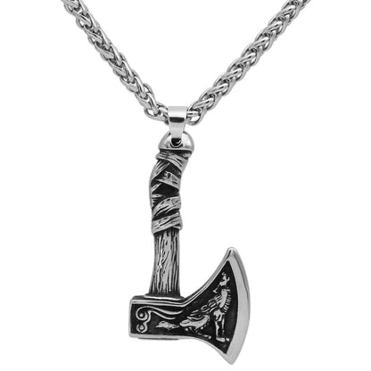 Chain Necklaces Vikings Axe Wolf Stainless Steel Necklace Ancient Treasures Ancientreasures Viking Odin Thor Mjolnir Celtic Ancient Egypt Norse Norse Mythology