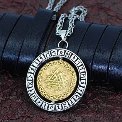 Chain Necklaces Vikings Odin Runes Stainless Steel 3D Necklace Ancient Treasures Ancientreasures Viking Odin Thor Mjolnir Celtic Ancient Egypt Norse Norse Mythology