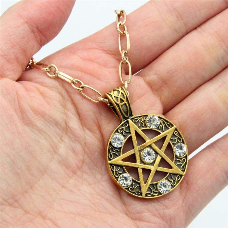 Chain Necklaces Wiccan Pentagram Stainless Steel Pendant Necklace Ancient Treasures Ancientreasures Viking Odin Thor Mjolnir Celtic Ancient Egypt Norse Norse Mythology