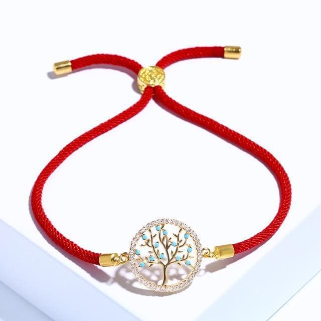 Charm Bracelets Gold(Red rope) FLOLA Handmade Black String Tree of Life Bracelet Zircon Paved Adjustable Rope Couple Bracelet Lucky Jewelry Braided gift brta67|Charm Bracelets| Ancient Treasures Ancientreasures Viking Odin Thor Mjolnir Celtic Ancient Egypt Norse Norse Mythology