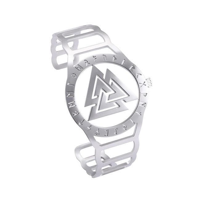 TURTLEDOVE Stainless Steel Celtic Bracelet - Viking Valknut Bangle, Adjustable Cuff