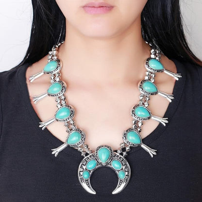 Native American Chain Squash Blossom Necklace