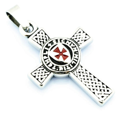 Default Title FANSSTEEL Stainless steel jewelry  knight templar cross pendant two sides FSP17W71