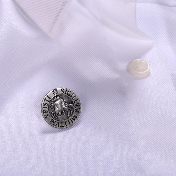 Knights Templar Soldier of Christ Seal Lapel Pin - Ancient Treasures