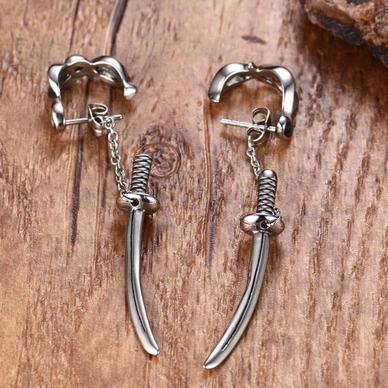 Earrings Ancient Japan Samurai Sword Earring Ancient Treasures Ancientreasures Viking Odin Thor Mjolnir Celtic Ancient Egypt Norse Norse Mythology