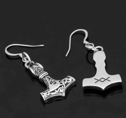 Earrings Vikings Mjolnir Stainless Steel Earrings Ancient Treasures Ancientreasures Viking Odin Thor Mjolnir Celtic Ancient Egypt Norse Norse Mythology