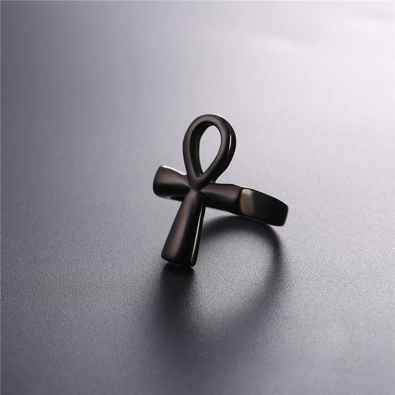 Egypt 7 / Black Matt Stainless Steel Ankh Ring Ancient Treasures Ancientreasures Viking Odin Thor Mjolnir Celtic Ancient Egypt Norse Norse Mythology