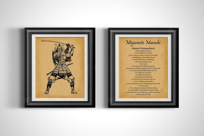 Feudal Japan Miyamoto Musashi - The Book of Five Rings Wall Art Set