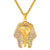 Gold-color Ancient Egypt Pharaoh Pendant Head Necklace