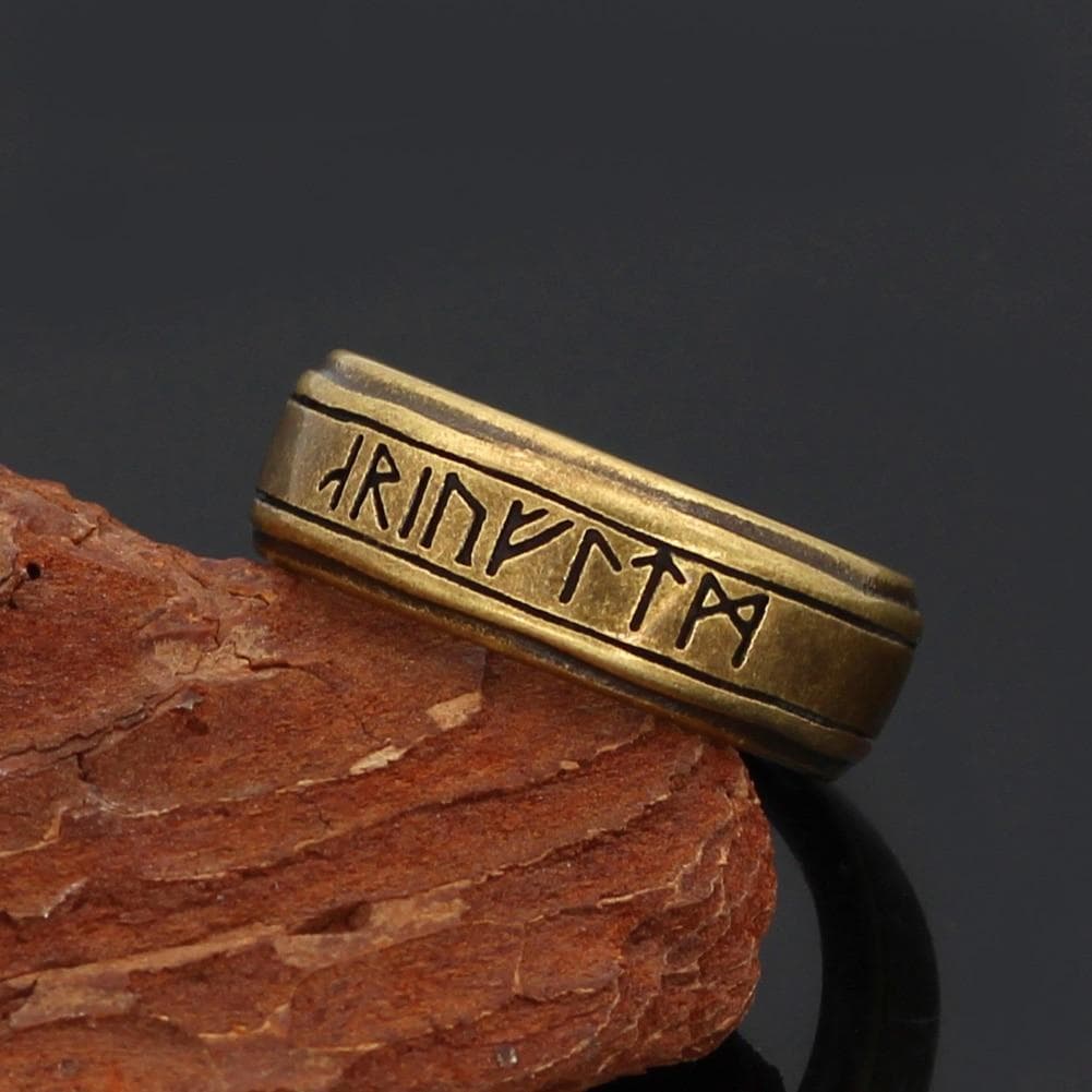 Good Grades Rune Viking Runes 316L Grade Stainless Steel Ring - Ancient Treasures