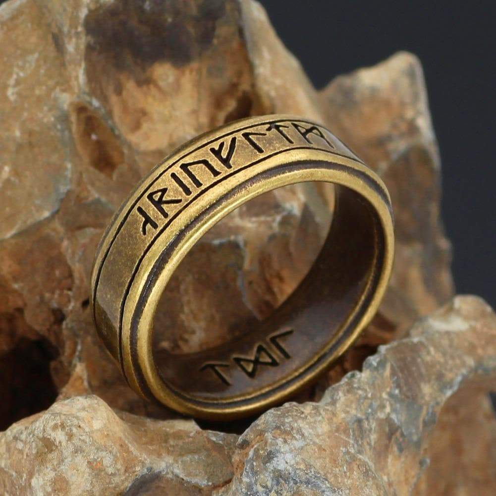 Good Grades Rune Viking Runes 316L Grade Stainless Steel Ring - Ancient Treasures