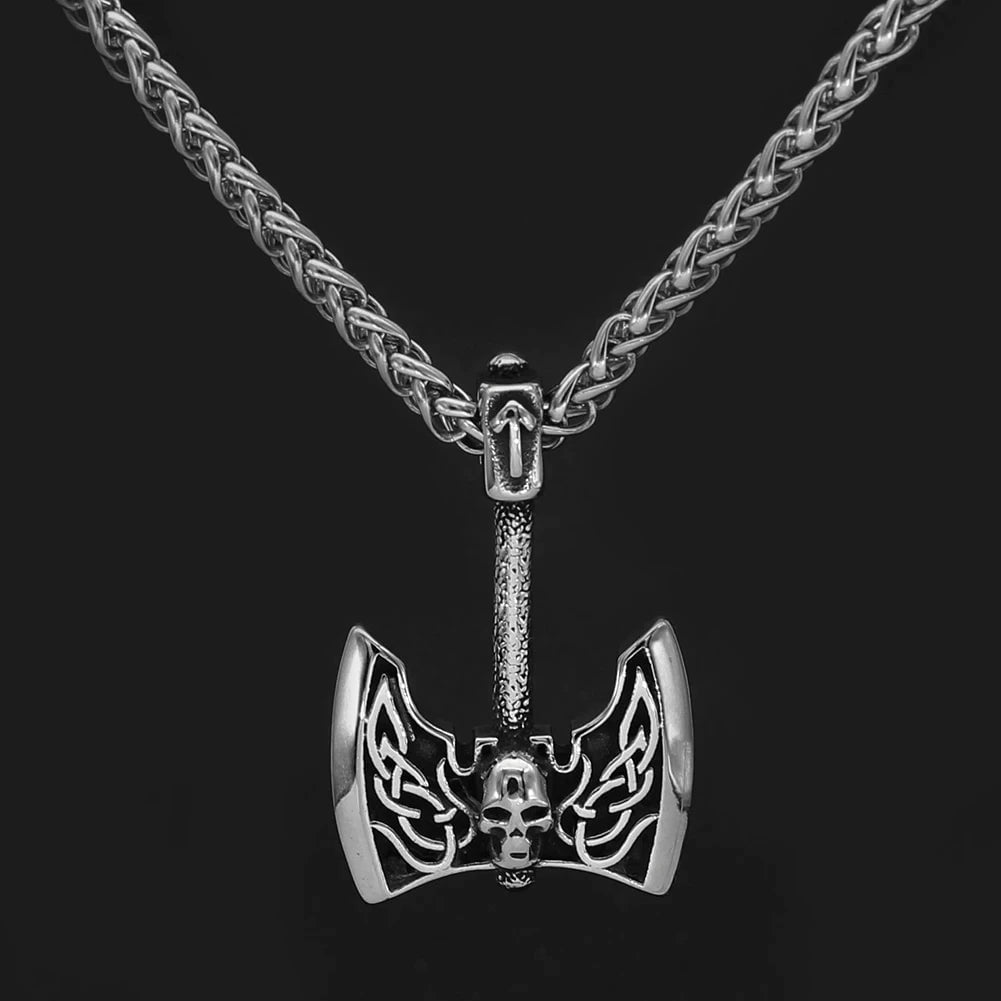 Jewelry Vikings Axe and Tiwaz Rune Stainless Steel Necklace Ancient Treasures Ancientreasures Viking Odin Thor Mjolnir Celtic Ancient Egypt Norse Norse Mythology