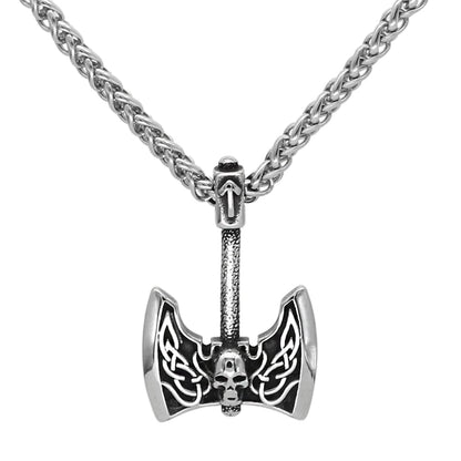 Jewelry Vikings Axe and Tiwaz Rune Stainless Steel Necklace Ancient Treasures Ancientreasures Viking Odin Thor Mjolnir Celtic Ancient Egypt Norse Norse Mythology