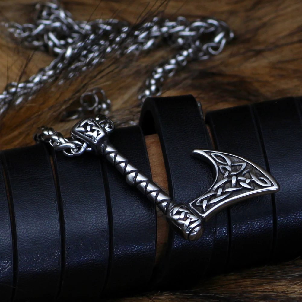 Jewelry Vikings Axe Celtic Knot Stainless Steel Necklace Ancient Treasures Ancientreasures Viking Odin Thor Mjolnir Celtic Ancient Egypt Norse Norse Mythology