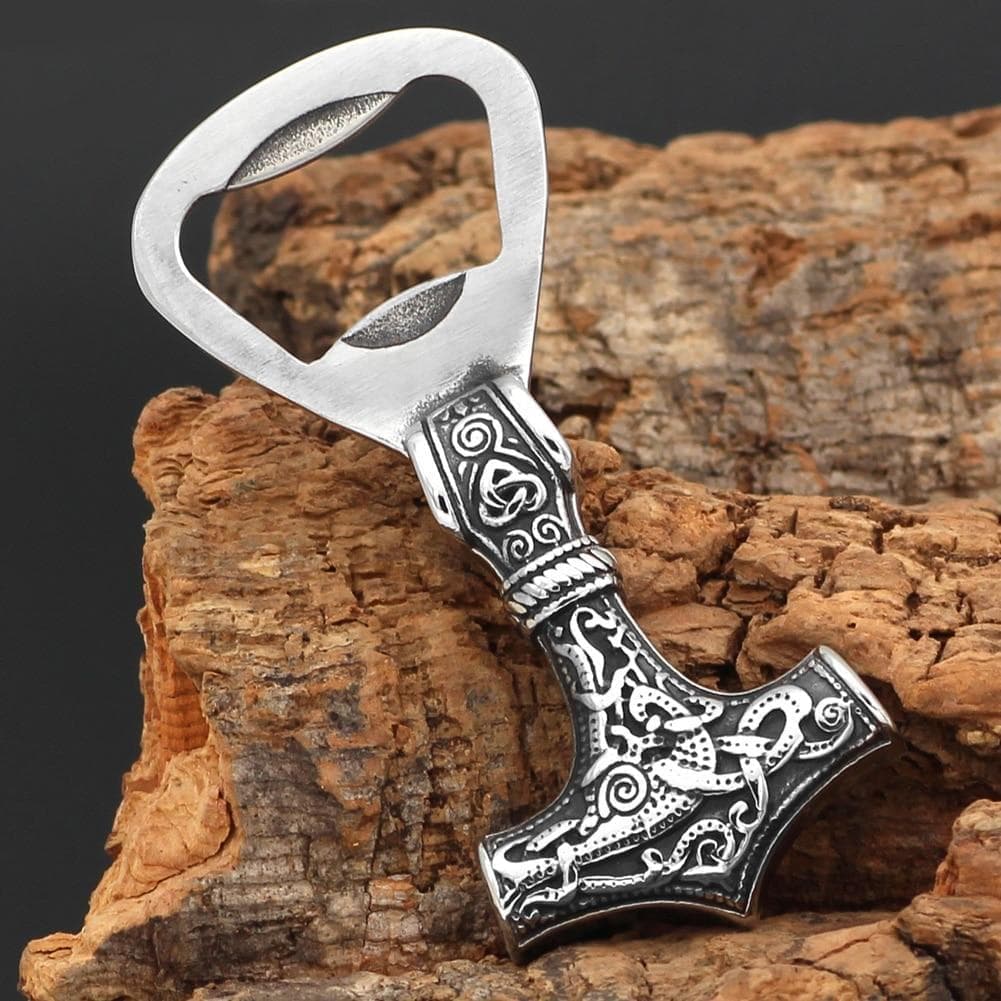 Keychains Vikings Thor's Hammer Mammen Style Stainless Steel Bottle Opener Ancient Treasures Ancientreasures Viking Odin Thor Mjolnir Celtic Ancient Egypt Norse Norse Mythology