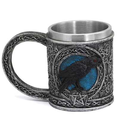 Mugs Viking Odin Raven Stainless Steel Mug Ancient Treasures Ancientreasures Viking Odin Thor Mjolnir Celtic Ancient Egypt Norse Norse Mythology